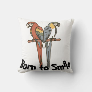Cojín Decorativo Born to Smile Parrot Throw Pillow