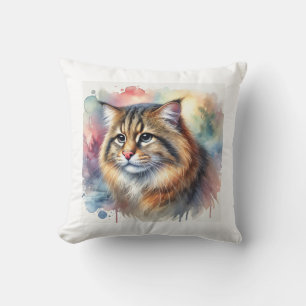 Cojín Decorativo Bornean cat 220924AREF139 - Watercolor