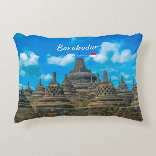 Cojín Decorativo Borobudur, Indonesia - Templo budista antiguo