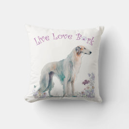 Cojín Decorativo Borzoi Dog Mom Floral
