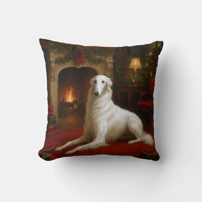Cojín Decorativo Borzoi Holiday  (Anverso)