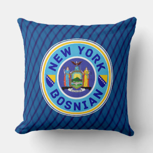 Cojín Decorativo Bosnio-americano de Nueva York