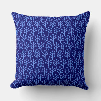 Cojín Decorativo Bosque 230823 - Azul bebé en la marina profunda