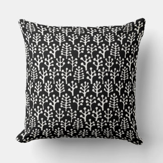 Cojín Decorativo Bosque 230823 - Blanco sobre negro