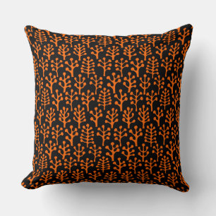 Cojín Decorativo Bosque 230823 - Naranja en negro
