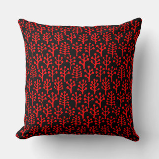 Cojín Decorativo Bosque 230823 - Rojo sobre negro
