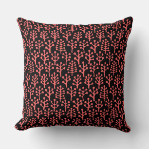 Cojín Decorativo Bosque 230823 - Rosa tropical en negro
