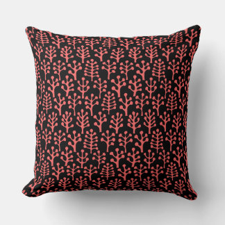 Cojín Decorativo Bosque 230823 - Rosa tropical en negro