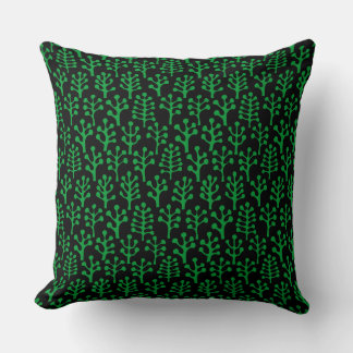 Cojín Decorativo Bosque 230823 - Verde de hierba sobre negro