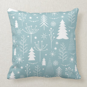 Cojín Decorativo Bosque azul claro del día de fiesta