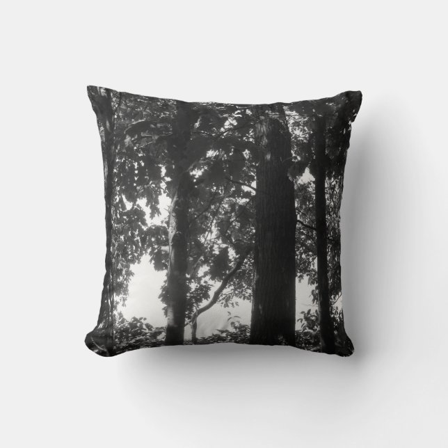 Cojín Decorativo Bosque blanco y negro (Anverso)