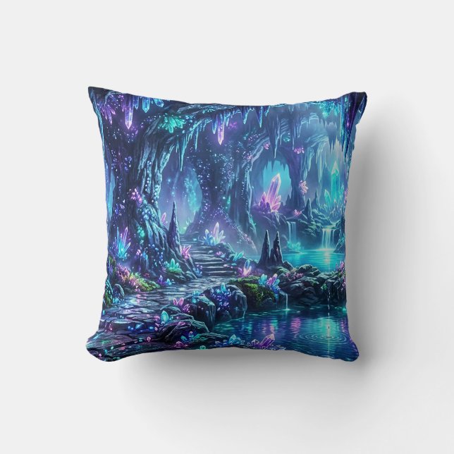 Cojín Decorativo Bosque Brillante con Lago (Anverso)