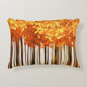 Cojín Decorativo Bosque de arce de otoño bosque naranja gris