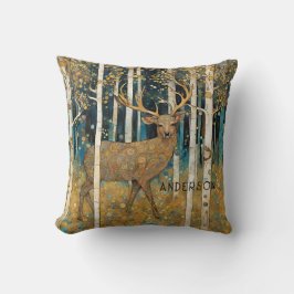 Cojín Decorativo Bosque de Deer Dorado
