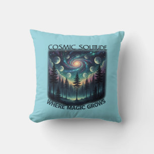 Cojín Decorativo Bosque de la Galaxia de Soledad Cósmica • Fases Lu