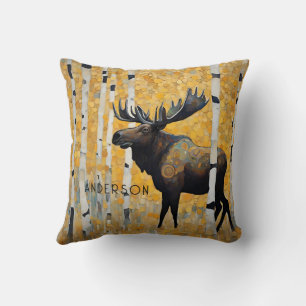Cojín Decorativo Bosque de Moose Dorado