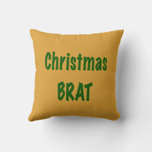Cojín Decorativo Bosque de Navidad Verde Brat Sobre Oro