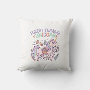 Cojín Decorativo Bosque de unicornios recolector de diseño gráfico 