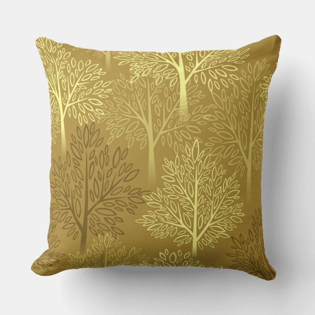 Cojín decorativo Bosque Dorado (Anverso)