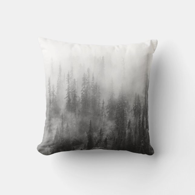 Cojín Decorativo Bosque en niebla (Anverso)
