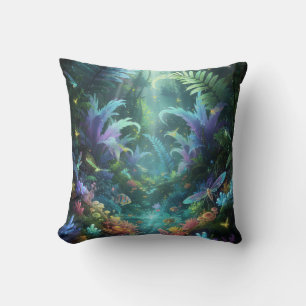 Cojín Decorativo Bosque Encantado Bioluminiscente Selva Mágica