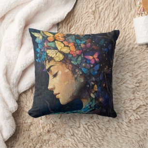 Cojín Decorativo Bosque Encantado de la Diosa Mariposa (5)