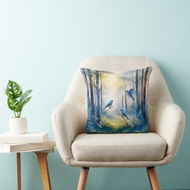 Cojín Decorativo Bosque Escénico de Azulejos (Silla)