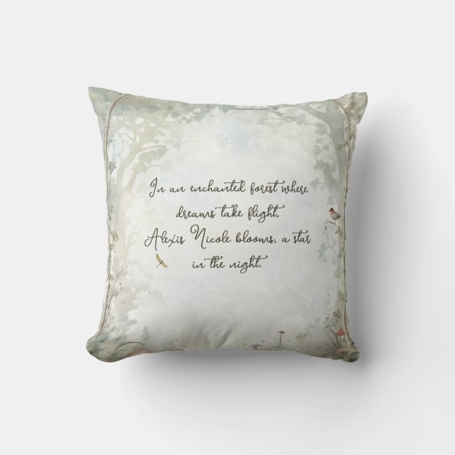 Cojín Decorativo Bosque etéreo encantado (Anverso)
