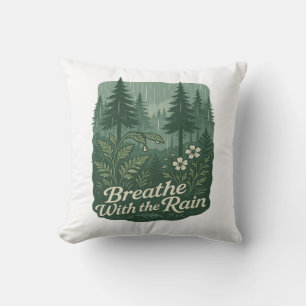 Cojín Decorativo Bosque Lluvioso Tranquilo – Respira con el Arte de