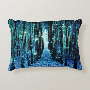 Cojín Decorativo Bosque Mágico Turquesa Verde Azul