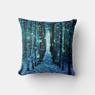 Cojín Decorativo Bosque Mágico Turquesa Verde Azul
