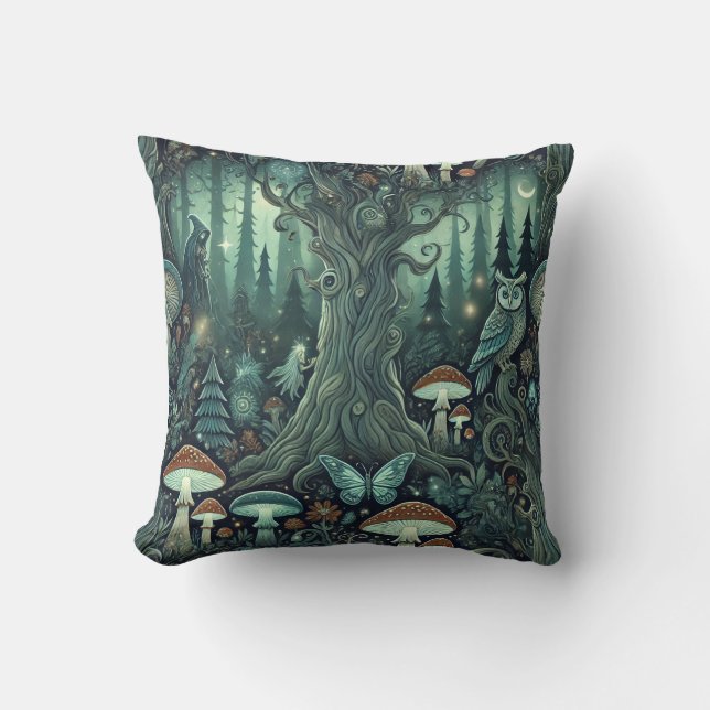 Cojín Decorativo Bosque místico (Anverso)