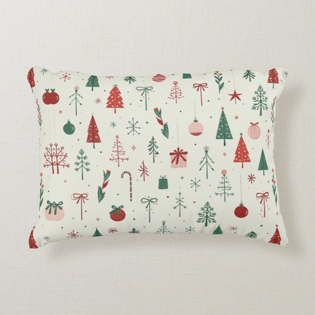 Cojín Decorativo Bosque navideño escandinavo (Anverso)