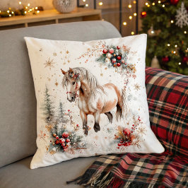 Cojín Decorativo Bosque Nevado Caballo de Invierno