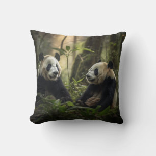 Cojín Decorativo Bosque tranquilo: Panda Pair