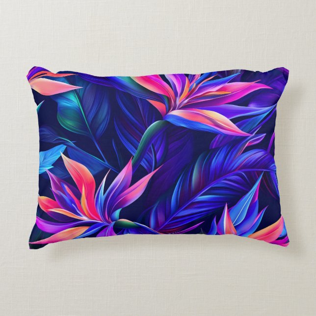Cojín Decorativo Bosque tropical nocturno (Anverso)