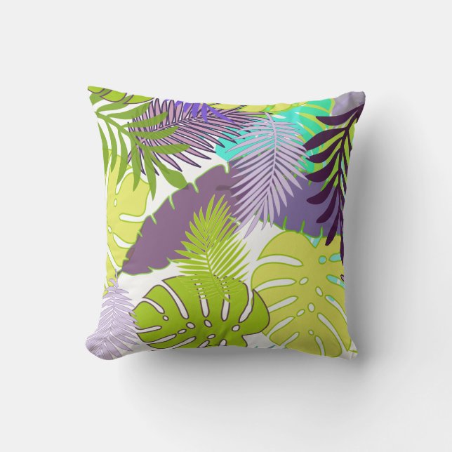 Cojín Decorativo Bosque tropical PixDezines/fondo monstera/diy (Anverso)