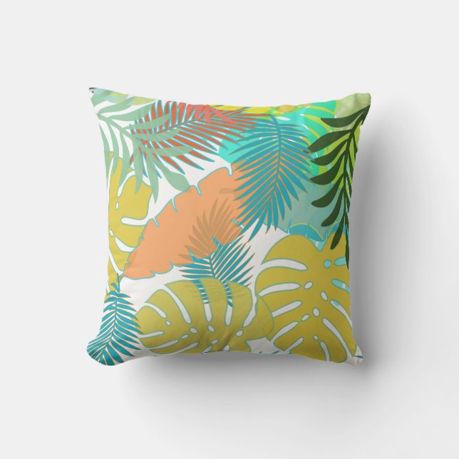 Cojín Decorativo Bosque tropical PixDezines/fondo monstera/diy (Anverso)