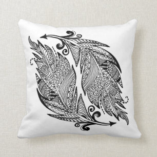 Cojín Decorativo Bosquejo inspirado de plumas