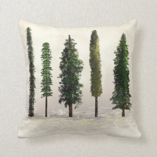 Cojín Decorativo Bosques de árboles verdes vintage rústicos y selvá