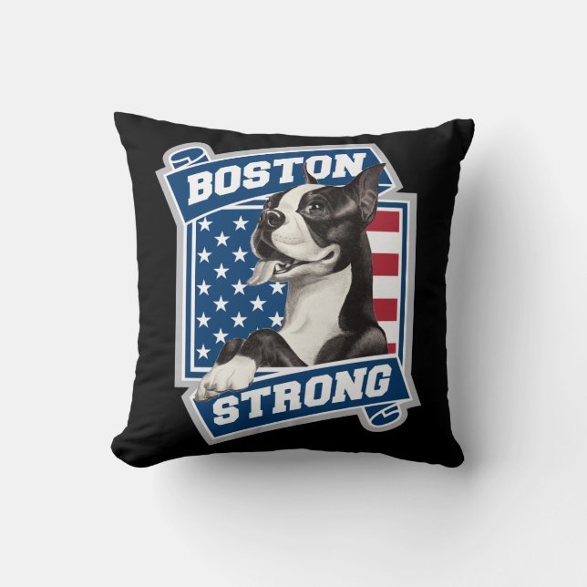 COJÍN DECORATIVO BOSTON STRONG TERRIER (Anverso)