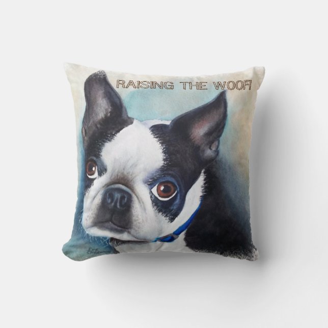 COJÍN DECORATIVO BOSTON TERRIER (Anverso)