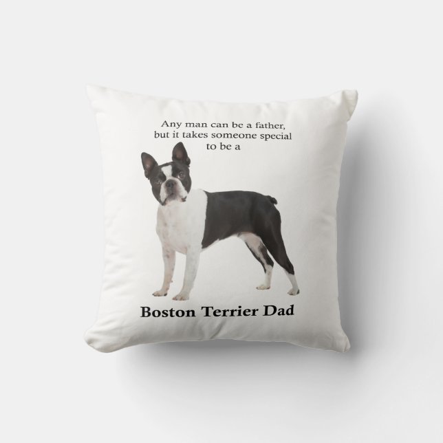 Cojín Decorativo Boston Terrier Dad Pillow (Anverso)