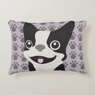 Cojín Decorativo Boston Terrier, lavanda púrpura