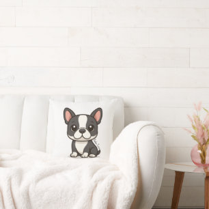 Cojín Decorativo Boston Terrier Nombre Personalizado