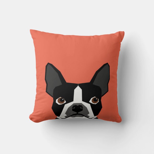 Cojín Decorativo Boston Terrier Pillow cute gracioso terrorífico de (Anverso)