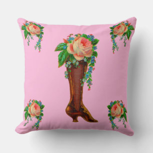 Cojín Decorativo Bota victoriana sosteniendo flores