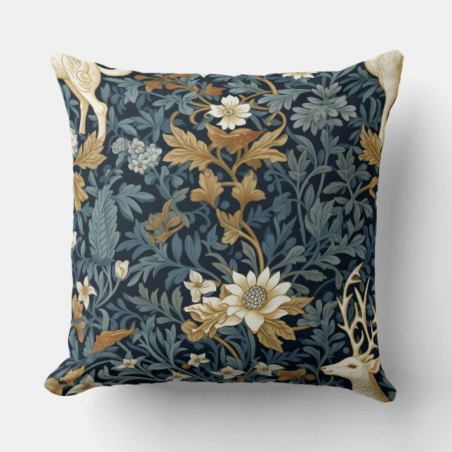 Cojín Decorativo Botánica del Jardín Morris de Invierno (Anverso)