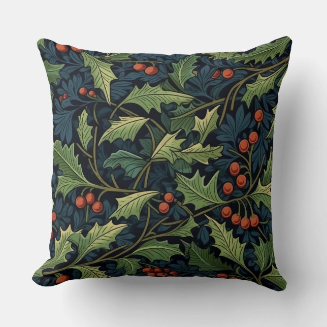 Cojín Decorativo Botánica del Jardín Morris de Invierno (Anverso)