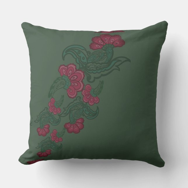 Cojín Decorativo botanical green leaf pillow (Anverso)